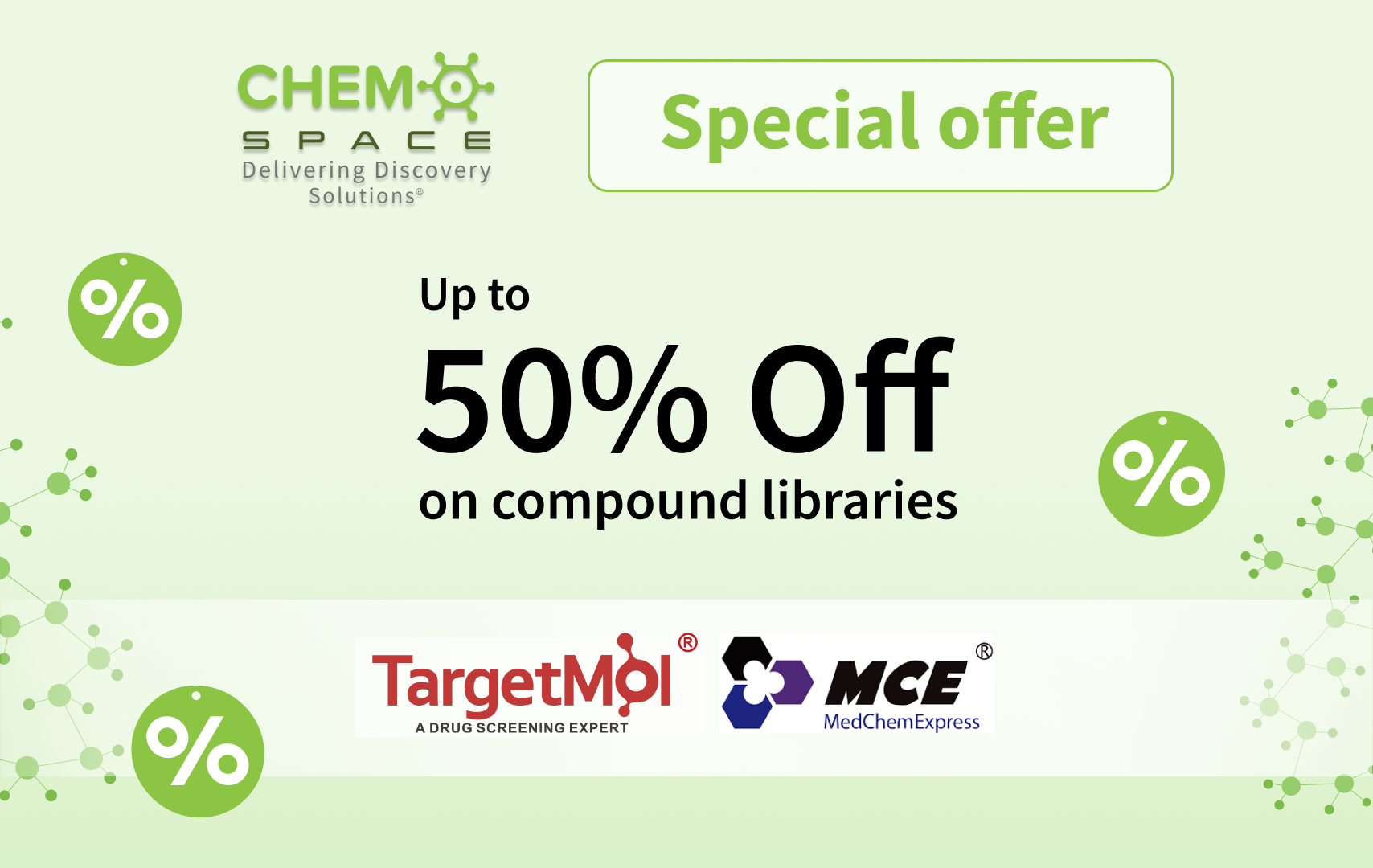 Exciting news! Speed up your research with exclusive sales from MedСhemExpress&TargetMol! Compound libraries up to 50% off until year-end!